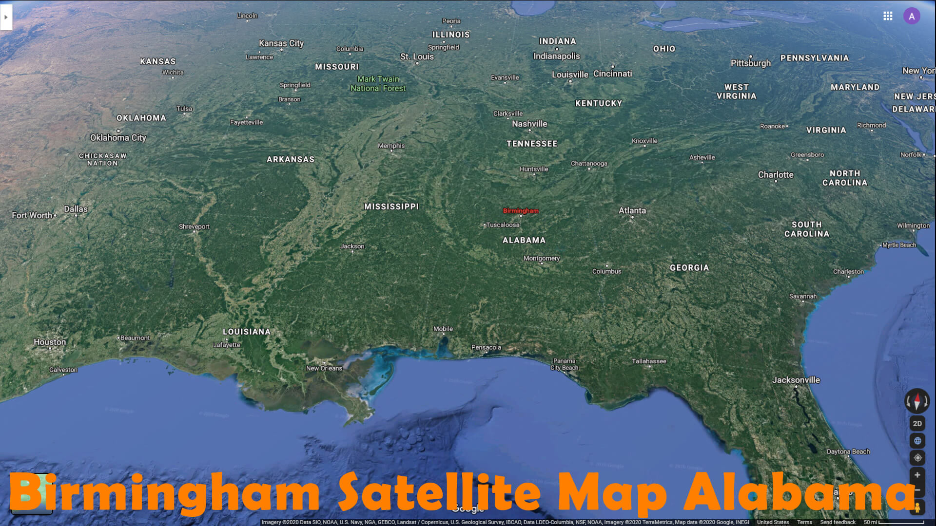 Birmingham Satellite Map Alabama